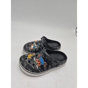 Disney Crocs Shoes Black Size W6/M4 Mickey Mouse Donald Duck Pluto Goofy